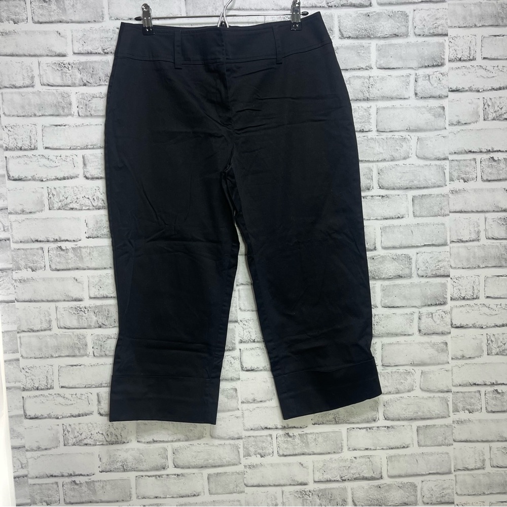 Alanni Casual Black Cuffed Crop Stretch Pants 12